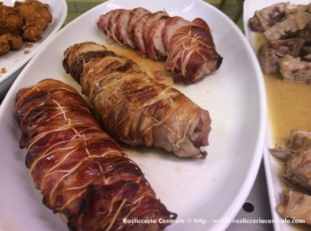 Filetto di maiale in crosta di pancetta allo spiedo